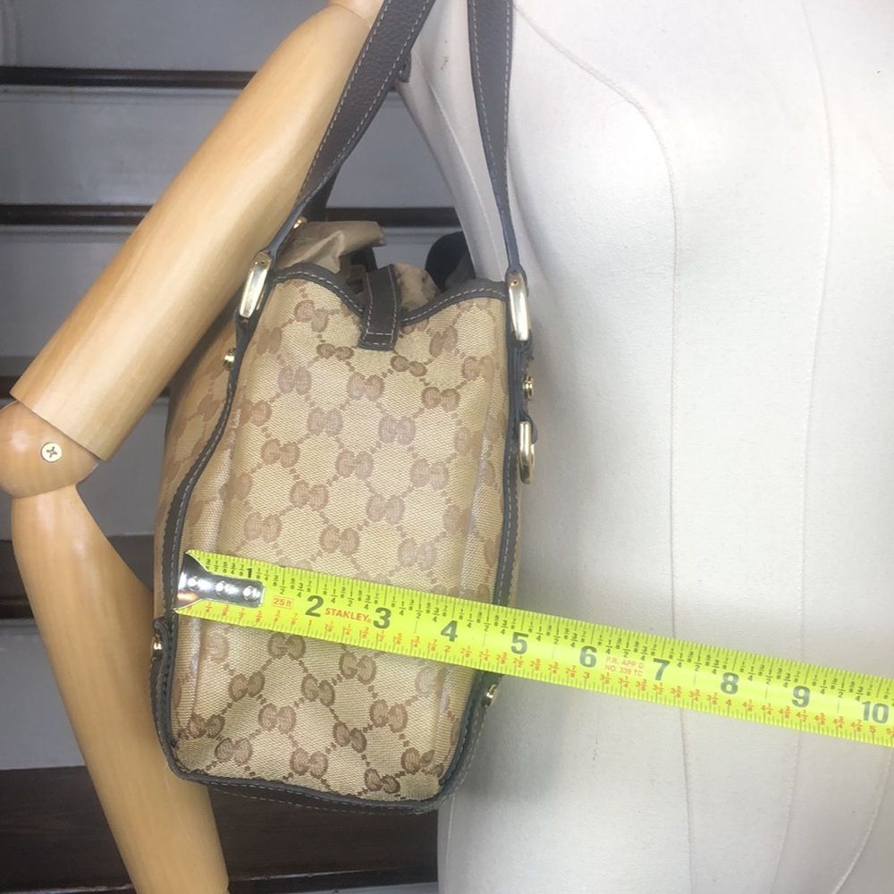 GUCCI GG Supreme Crystal Coated Canvas and Brown Leather Shoulder Bag - Picture 14 of 17